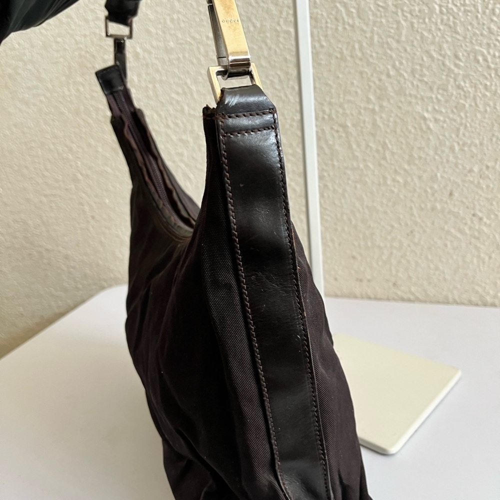 Gucci vintage brown small cloth hobo bag - Picture 8 of 13